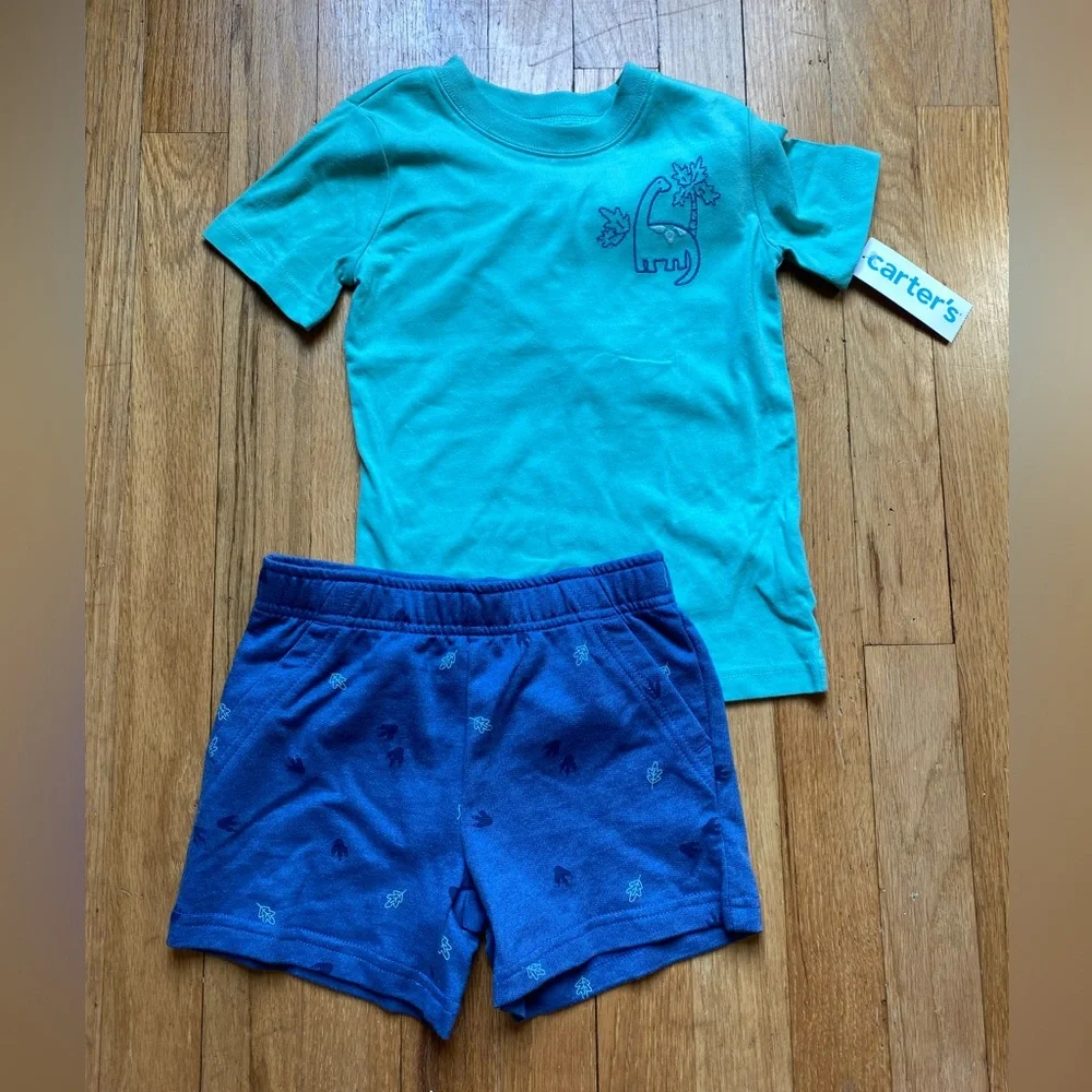 🦕 Toddler Boy Dinosaur Clothes Bundle, Pajamas, Tank Top, Tshirt, Shorts, Socks